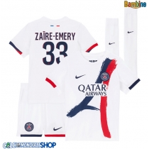 Maglie da calcio Paris Saint-Germain Warren Zaire-Emery #33 Seconda Maglia Bambino 2025-26 Manica Corta (+ Pantaloni corti)